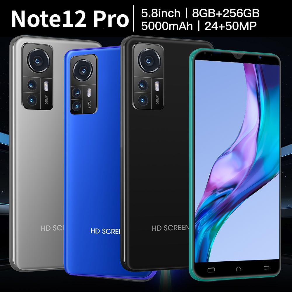 2022 nota original 12 pro smartphone globaleversion 5.8 Polegada telefone celular 8gb + 256gb handys entsperrt telefones celulares 5g telefone