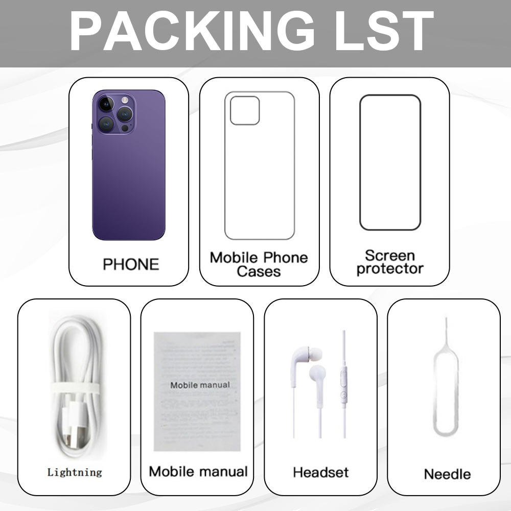 I14 pro max smartphone 7.3 polegada tela cheia face id 7800mah telefones celulares versão global 4g 5g telefone celular