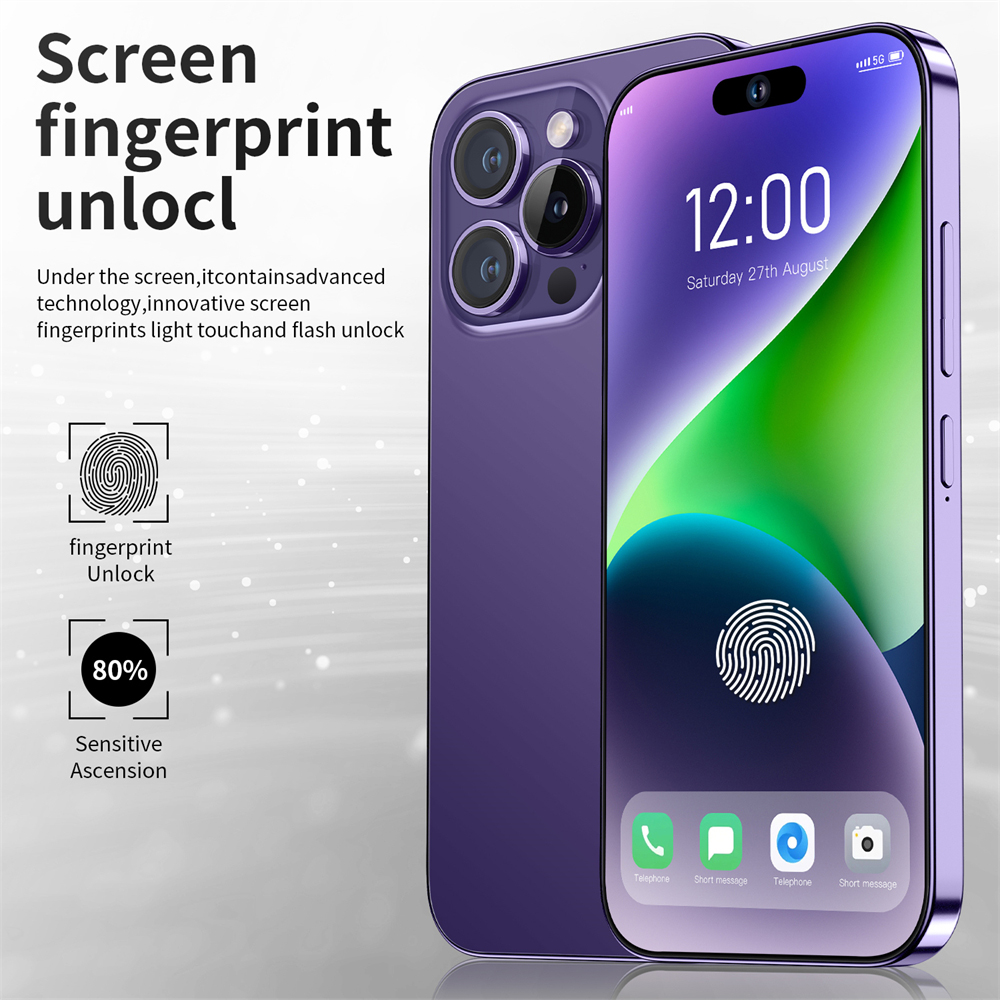 I14 pro max smartphone 7.3 polegada tela cheia face id 7800mah telefones celulares versão global 4g 5g telefone celular