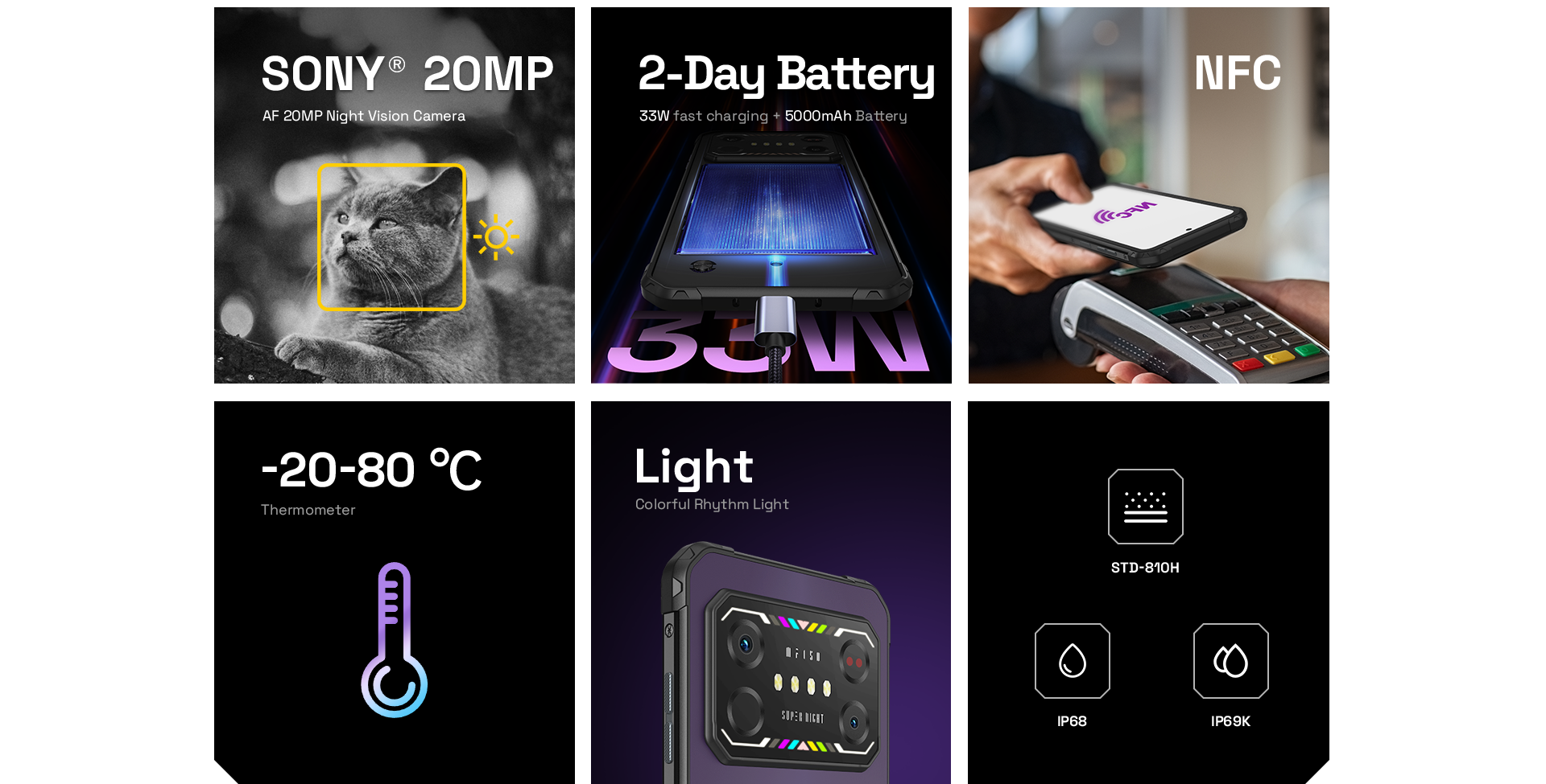 Iiif150 air1 ultra áspero visão noturna smartphone 6.8
