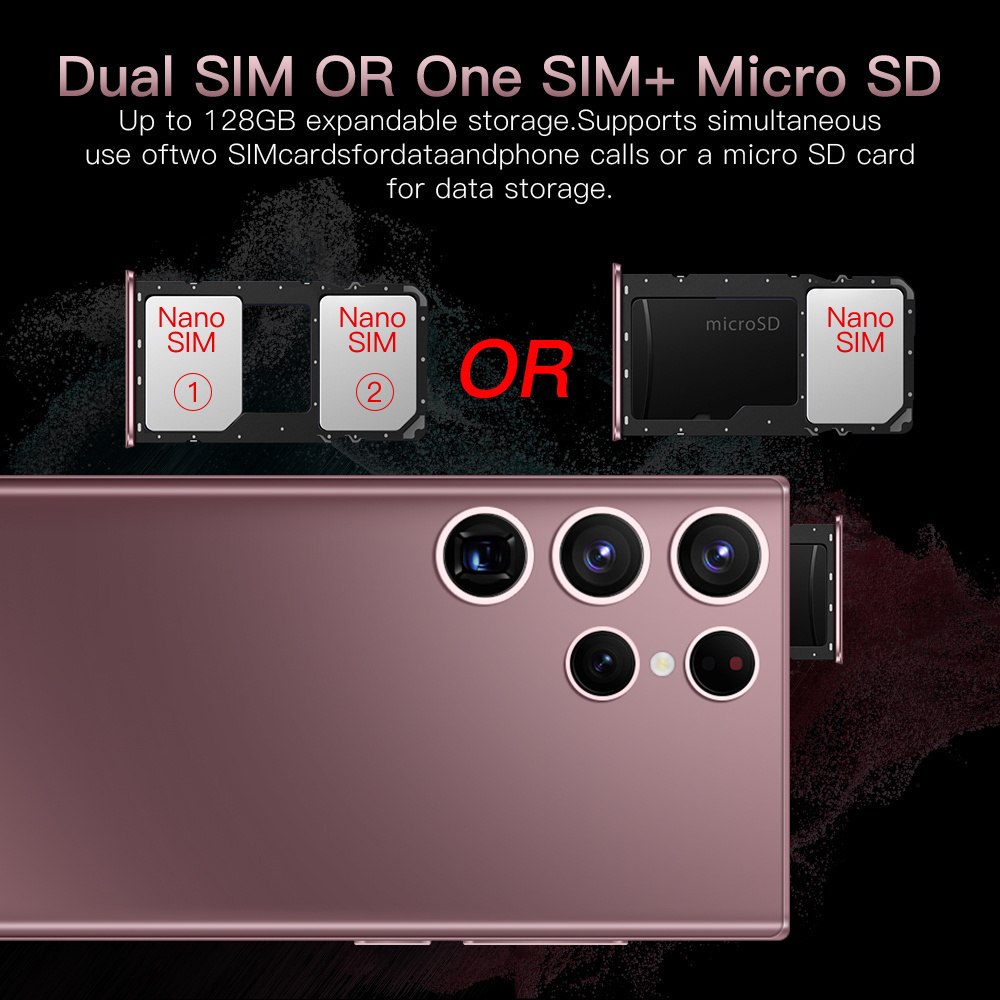 2023 versão global s22 ultra smartphone 6.8 Polegada hd 16gb