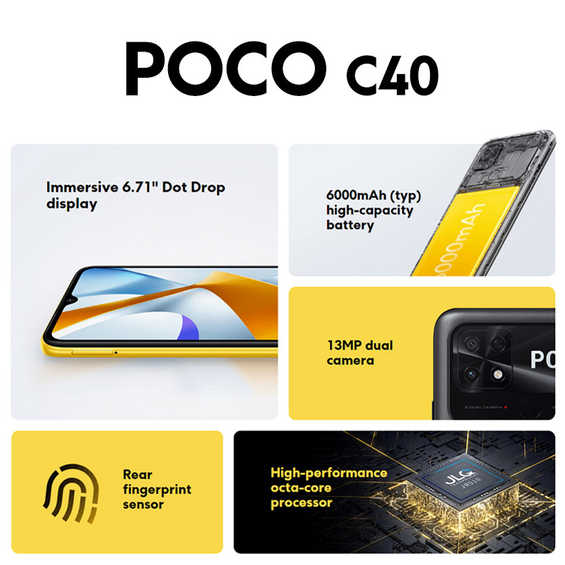 Poco c40 nova versão global 32gb/64gb