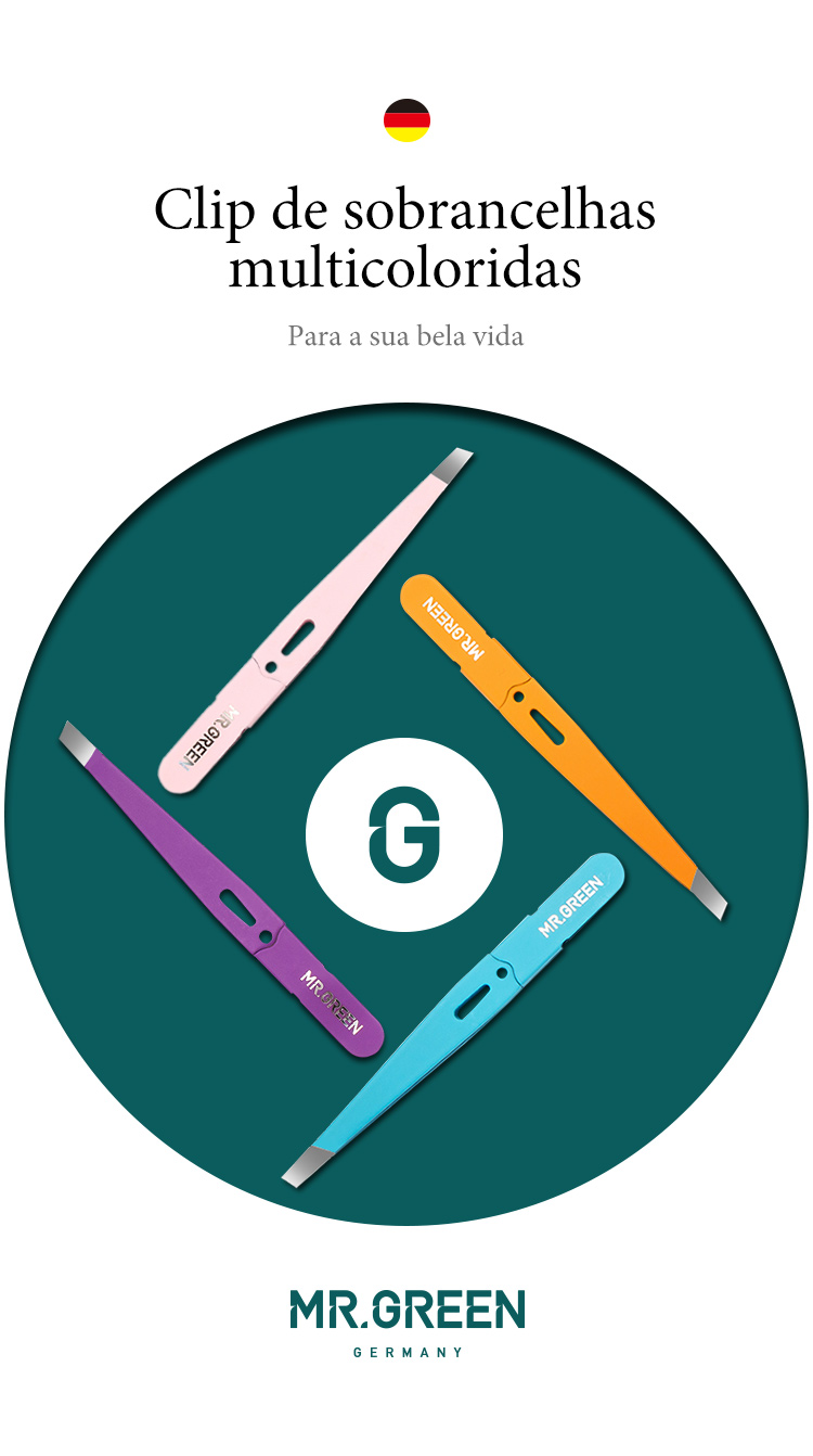 Sr. pinça de sobrancelha verde cabelo