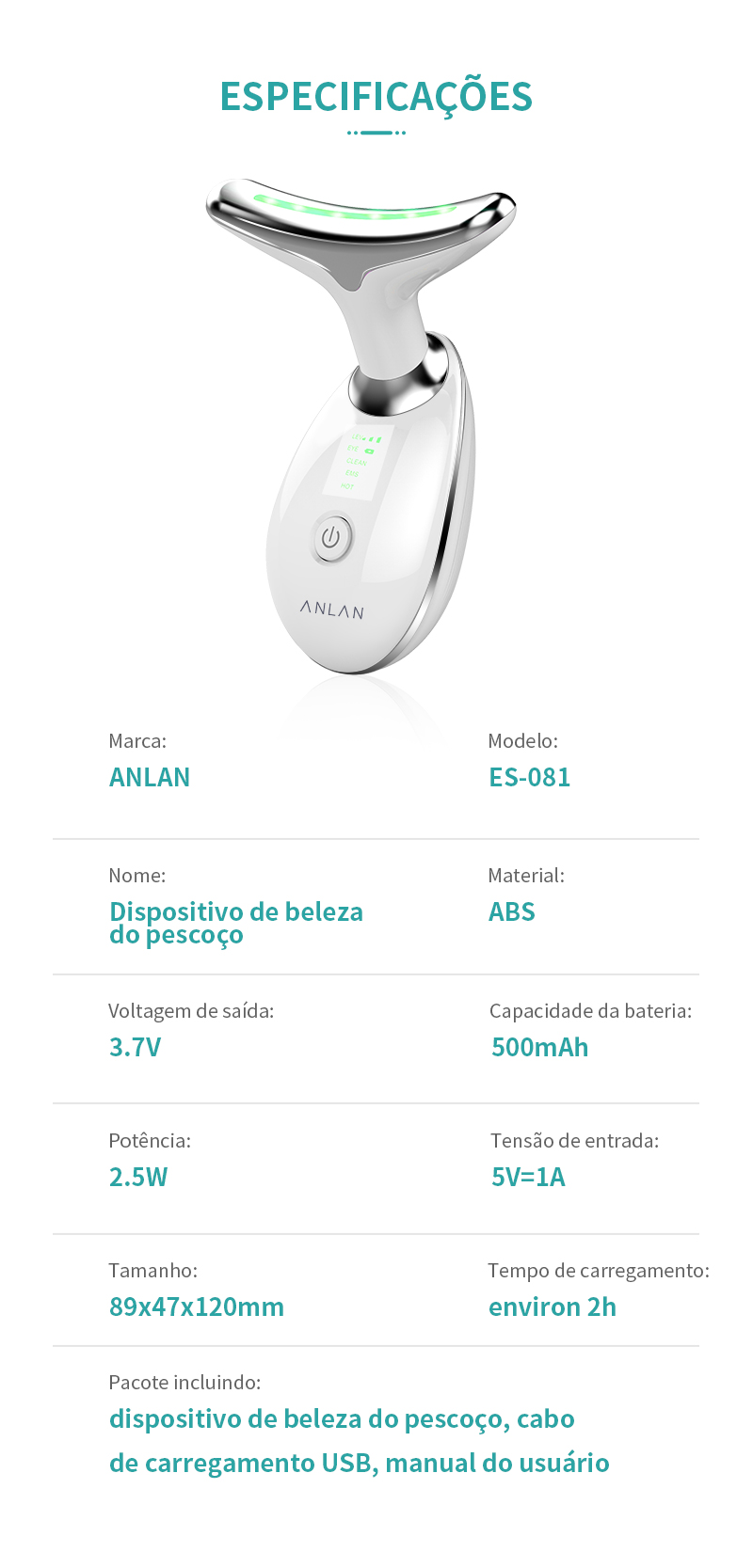 Anlan pescoço rosto beleza dispositivo 3 Anlan pescoço rosto beleza dispositivo 3