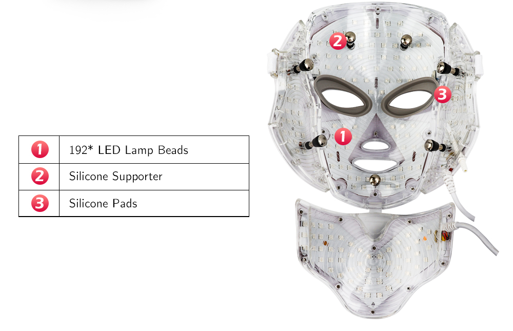 Máscara de terapia de fótons. led com 7 cores