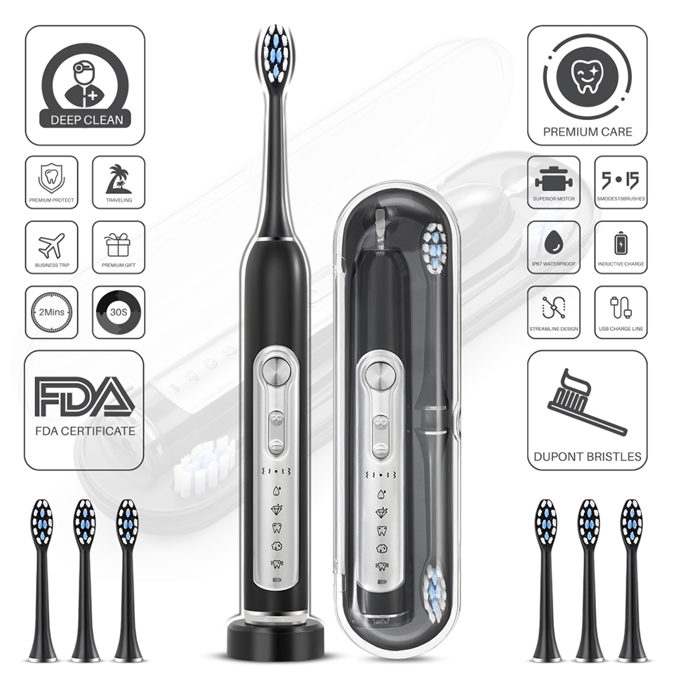 SUBORT Super Sonic Escovas de Dentes Elétricas SUBORT Super Sonic Escovas de Dentes Elétricas