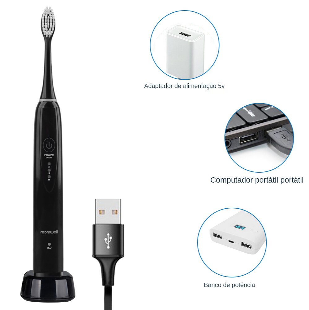 Mornwell-escova de dentes elétrica sônica d02b