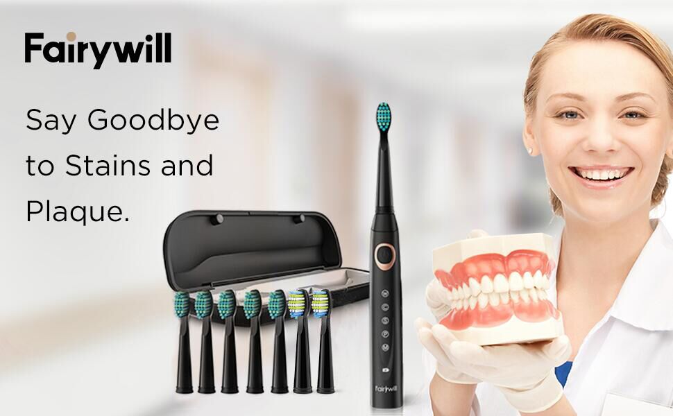 Fairywill sonic escova de dentes elétrica 5 modos Fairywill sonic escova de dentes elétrica 5 modos