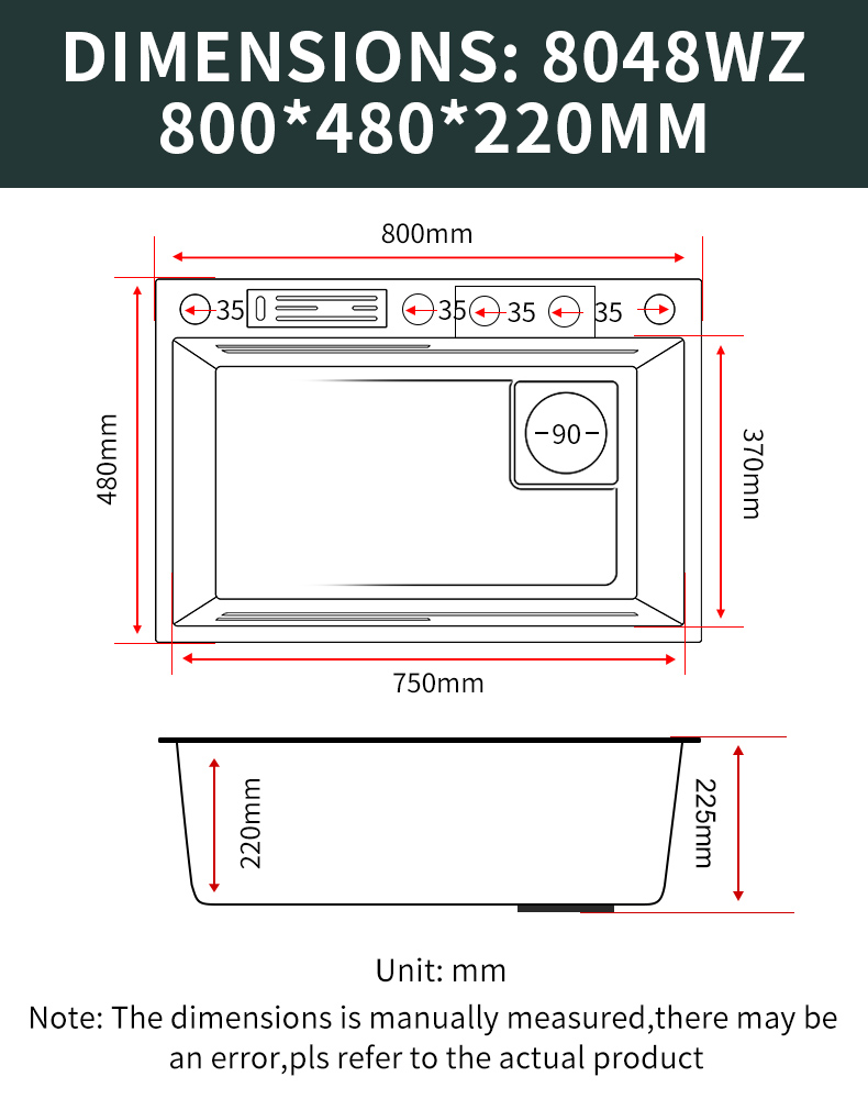 Cachoeira pia da cozinha 304 aço inoxidável nano preto multifuctional grande pia acima do avental contador frente