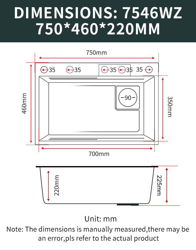 Cachoeira pia da cozinha 304 aço inoxidável nano preto multifuctional grande pia acima do avental contador frente
