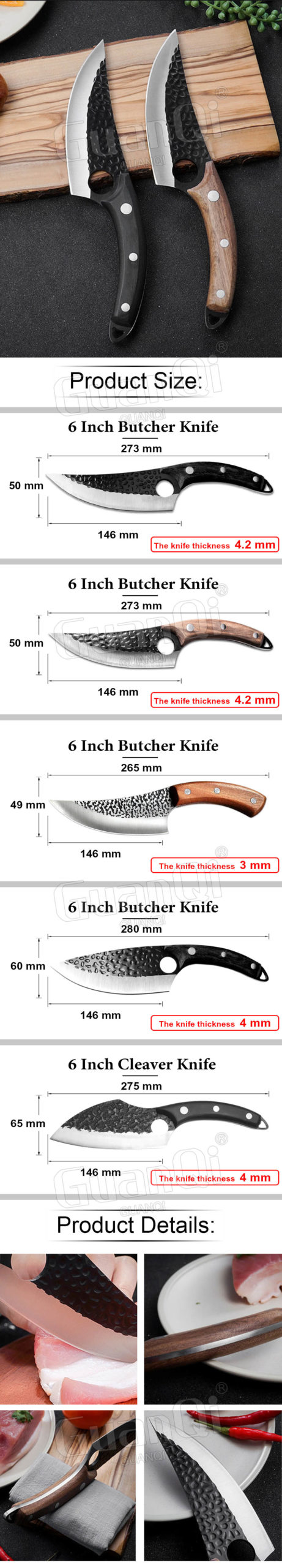 Artesanal de aço inoxidável forjado cozinha chef desossa facas faca de pesca carne cutelo faca de carne cutelo facas de caça