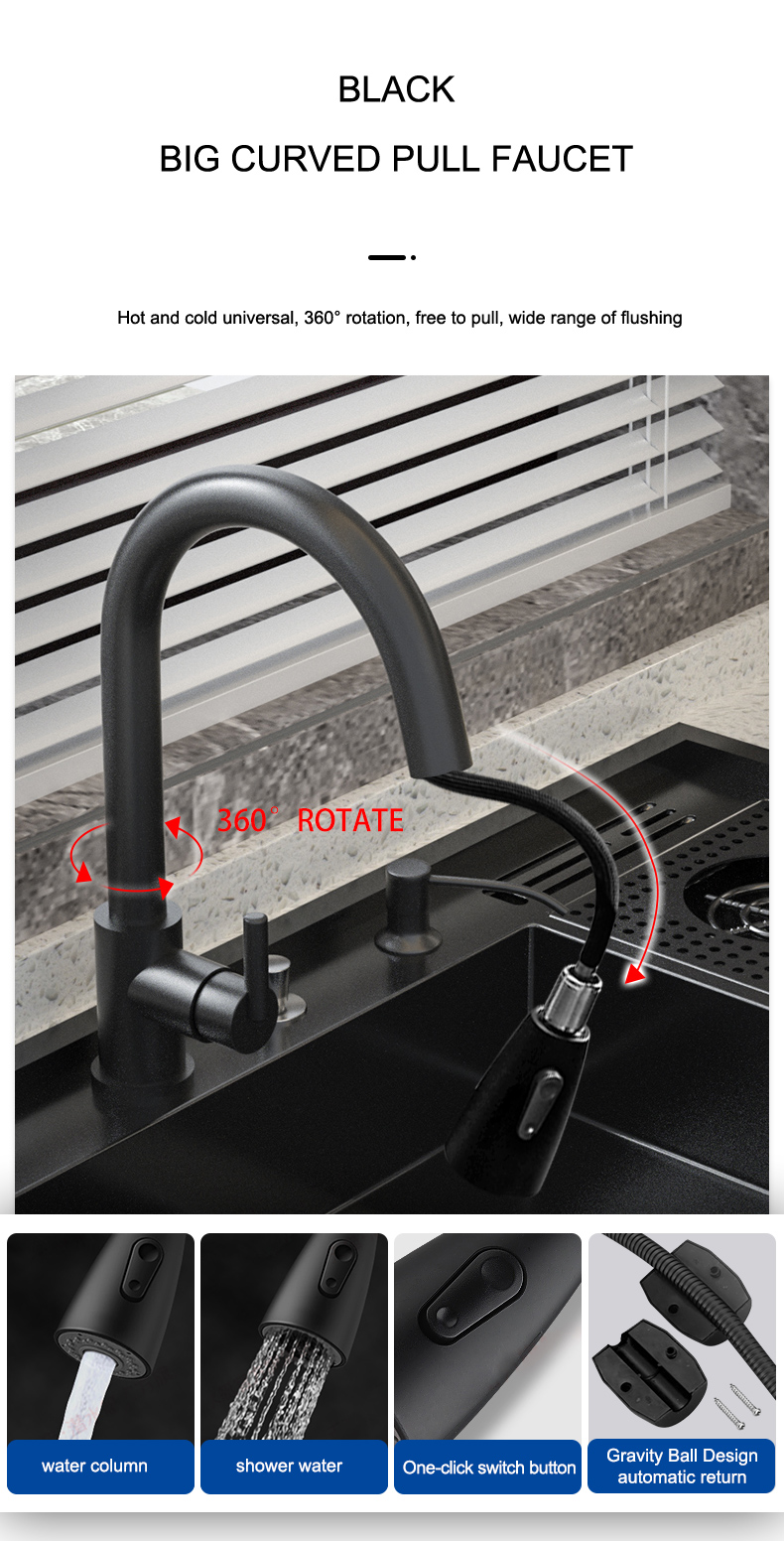 Nano Copa lavadora pia grande single-slot de cozinha escada manual lavatório multi-funcional alta e baixa lata de lixo com faca holde