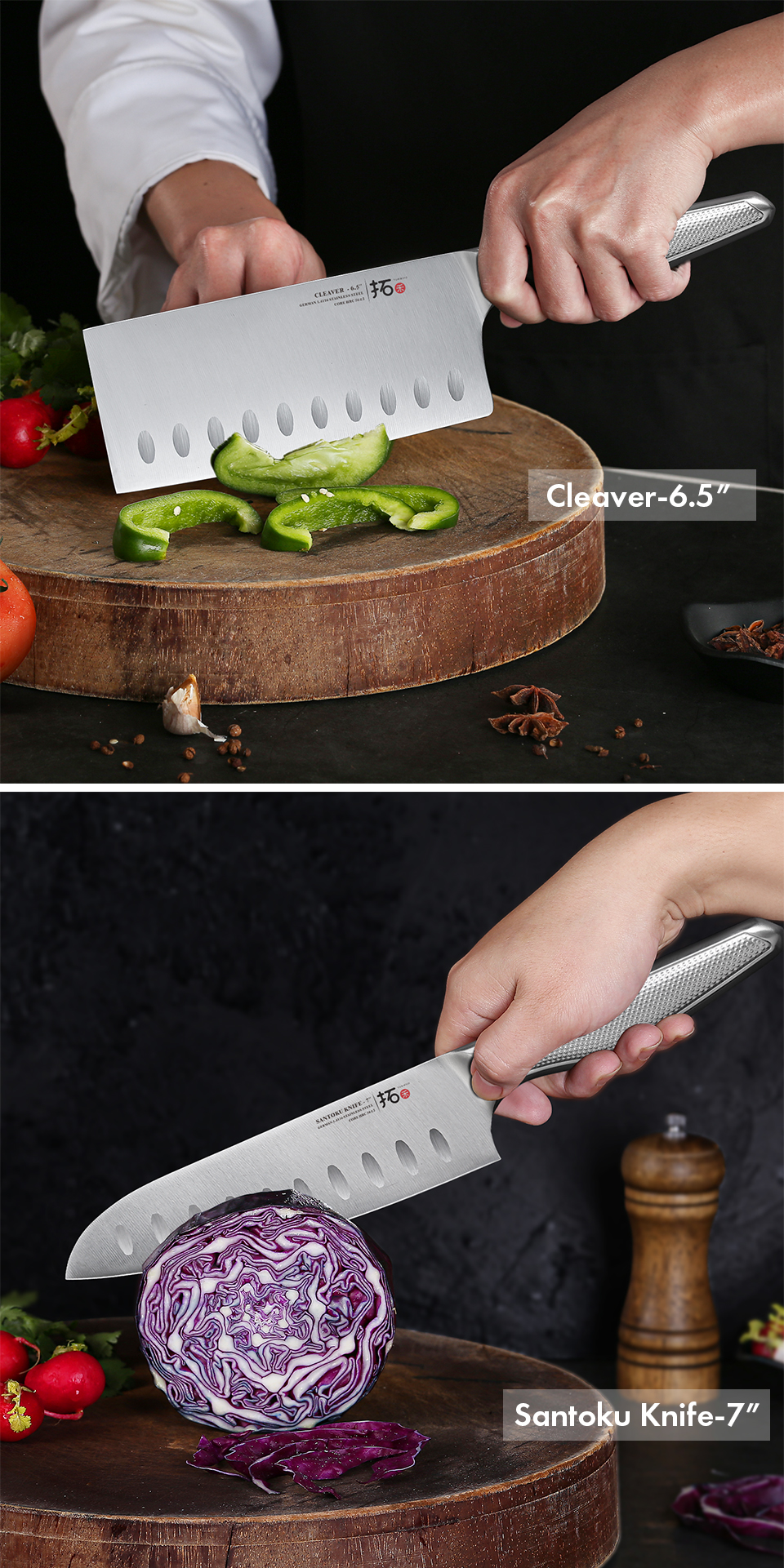 Turwho chef faca 1 peça facas de cozinha alemão 1.4116 aço inoxidável japonês kiritsuke santoku cutelo faca de corte