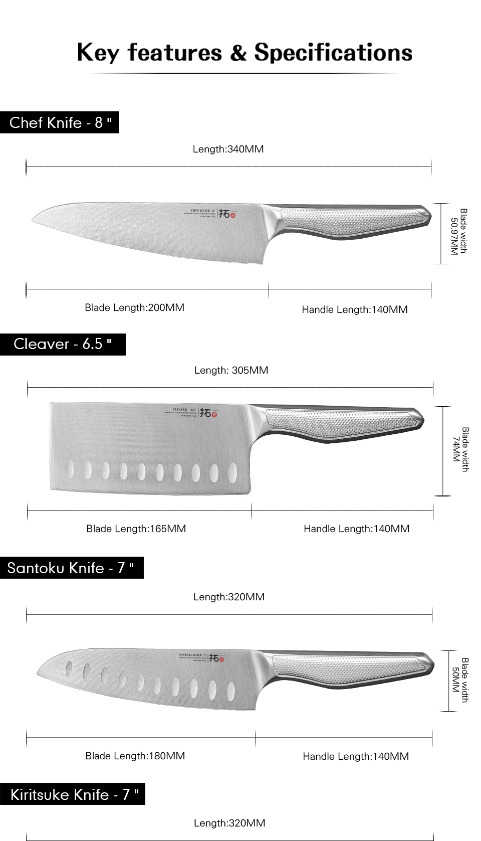 Turwho chef faca 1 peça facas de cozinha alemão 1.4116 aço inoxidável japonês kiritsuke santoku cutelo faca de corte