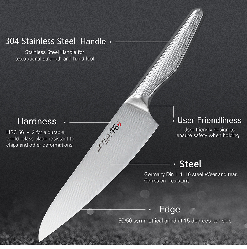 Turwho chef faca 1 peça facas de cozinha alemão 1.4116 aço inoxidável japonês kiritsuke santoku cutelo faca de corte