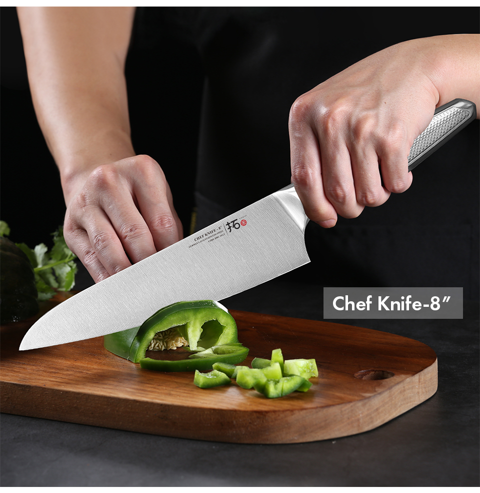Turwho chef faca 1 peça facas de cozinha alemão 1.4116 aço inoxidável japonês kiritsuke santoku cutelo faca de corte