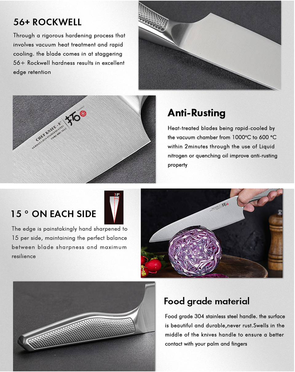 Turwho chef faca 1 peça facas de cozinha alemão 1.4116 aço inoxidável japonês kiritsuke santoku cutelo faca de corte