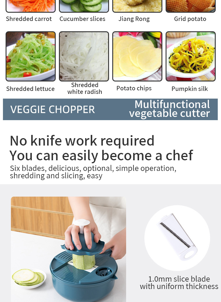 Cozinha multifuncional utensílios de salada vegetal chopper cenoura batata manual shredder cozinha cozinhar ferramentas vegetais Cozinha multifuncional utensílios de salada vegetal chopper cenoura batata manual shredder cozinha cozinhar ferramentas vegetais