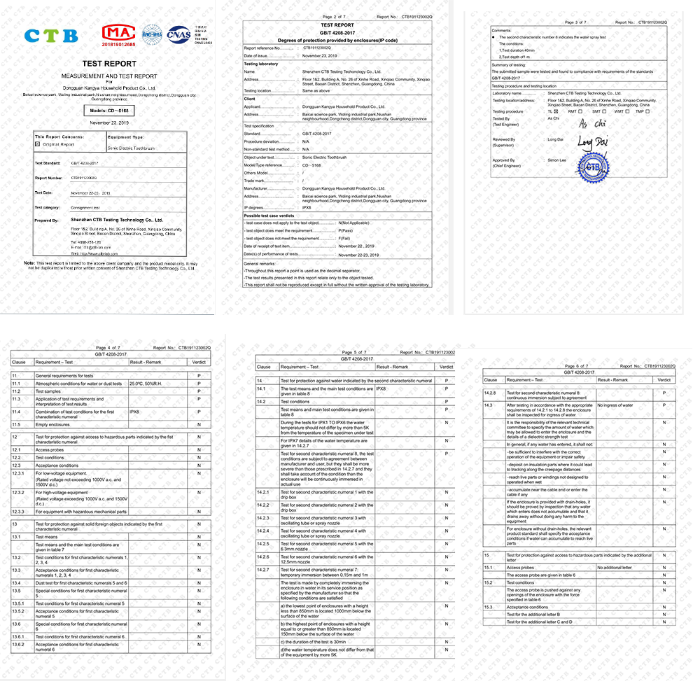 Candour cd-5168 sonic escova de dentes elétrica recarregável ipx8 à prova d15 água 15 modo usb carregador cabeças de substituição conjunto