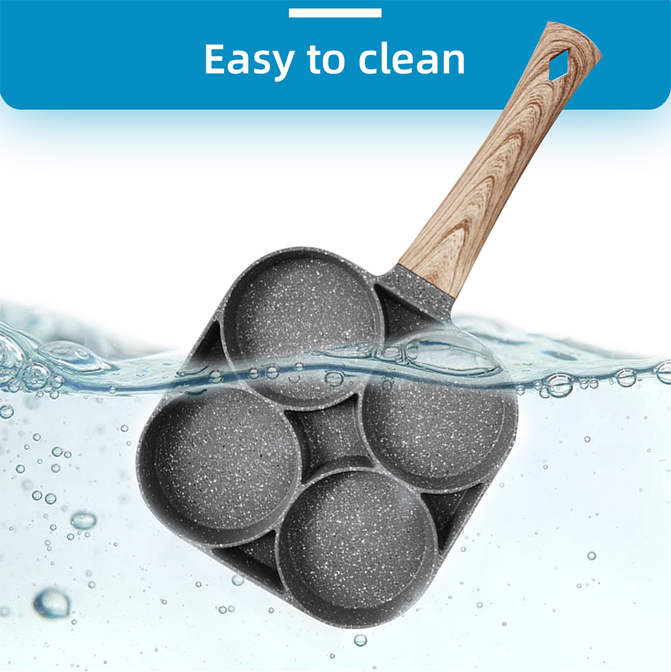 2/ 4 buracos frigideira pan preto engrossado cozinha omelete antiaderente ovo poacher panqueca crepe bife cozinhar presunto café da manhã fabricante