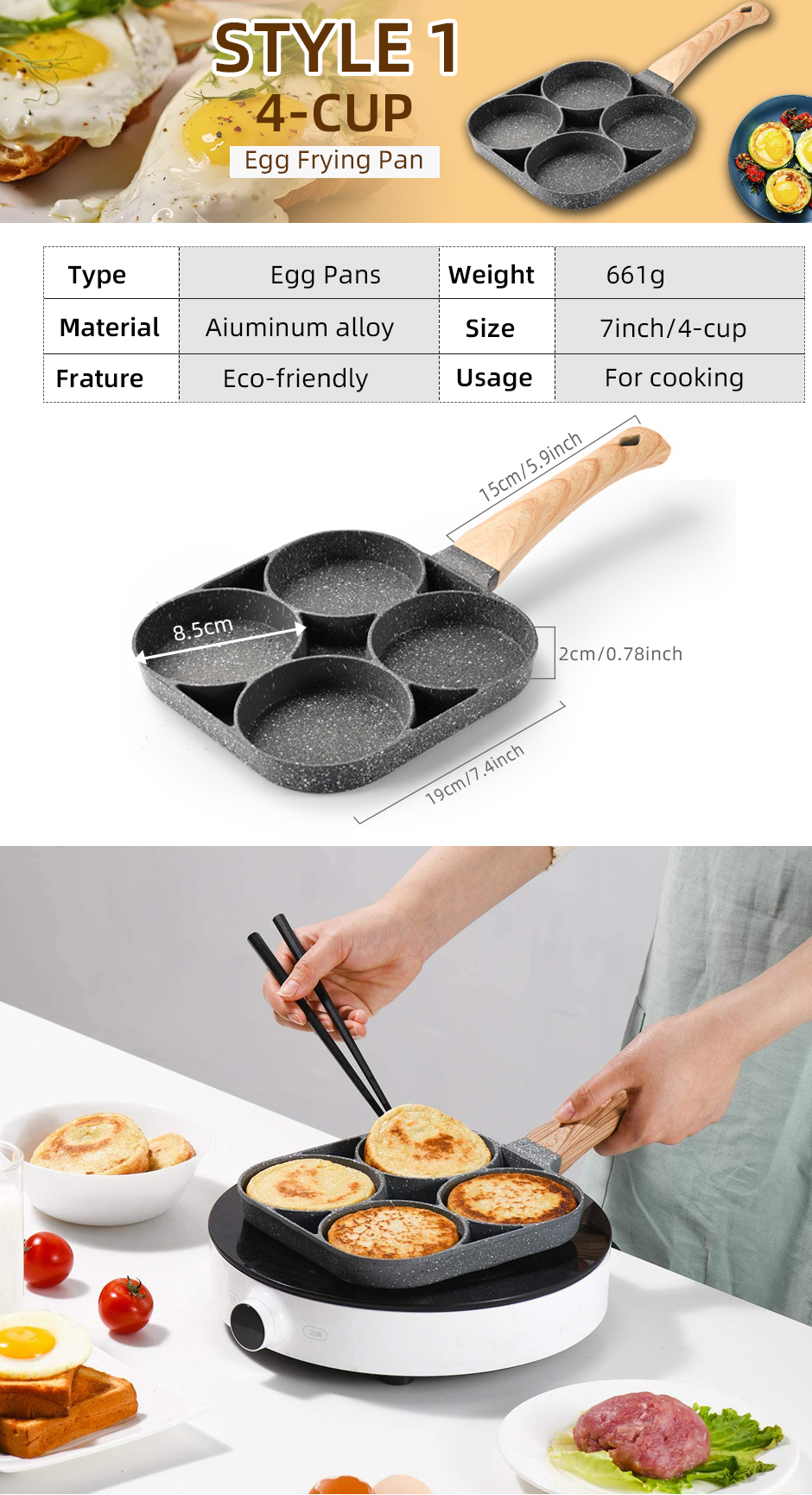 2/ 4 buracos frigideira pan preto engrossado cozinha omelete antiaderente ovo poacher panqueca crepe bife cozinhar presunto café da manhã fabricante