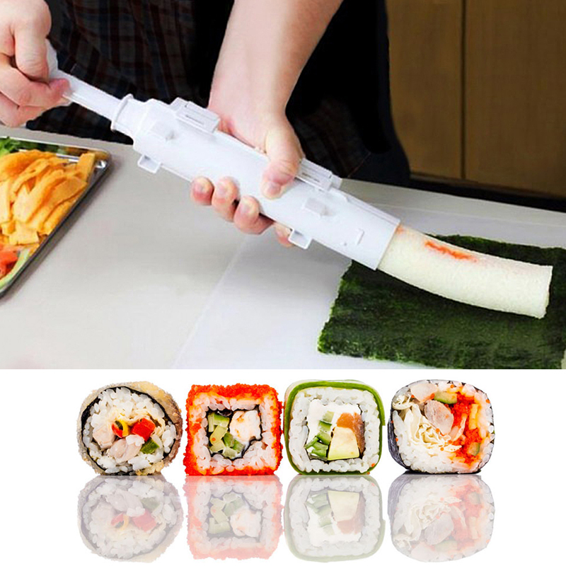Fabricante de sushi rápido sushi bazuca japonês rolo arroz molde carne vegetal rolamento diy sushi que faz a máquina cozinha sushi ferramenta