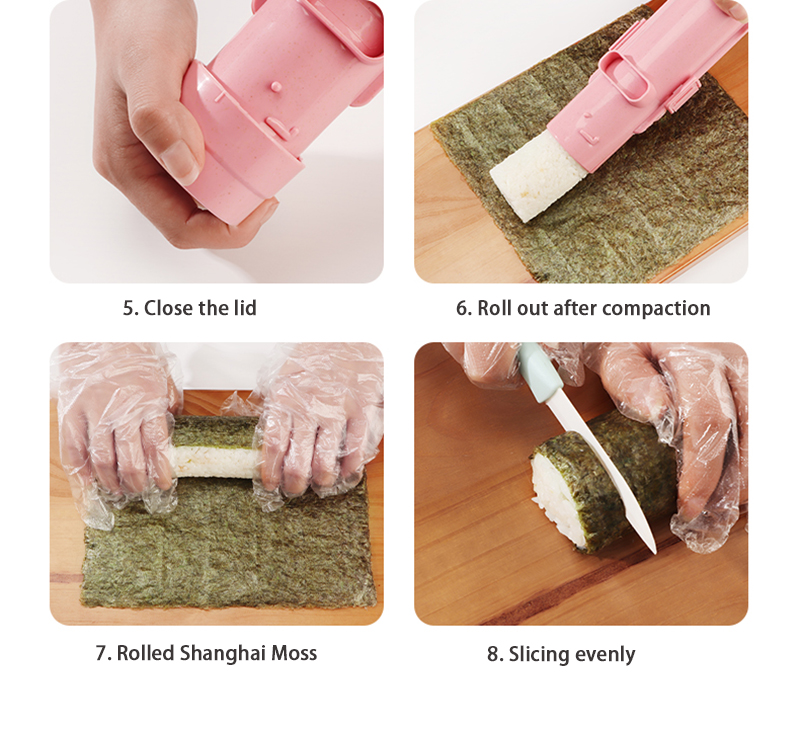 Fabricante de sushi rápido sushi bazuca japonês rolo arroz molde carne vegetal rolamento diy sushi que faz a máquina cozinha sushi ferramenta