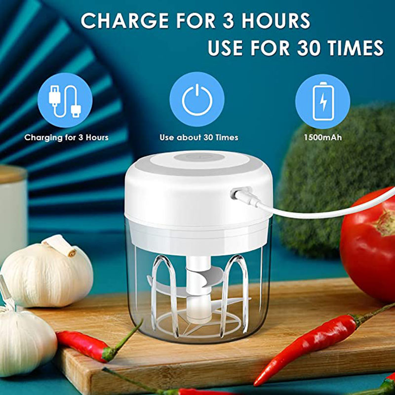 100/250ml mini elétrico alho chopper vegetal pimenta carne gengibre masher máquina resistente durável usb carregamento liquidificadores cozinha