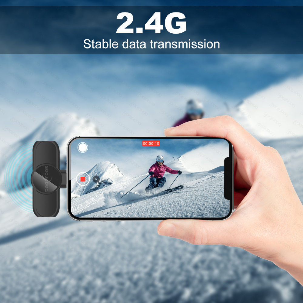 Gravação de vídeo de áudio portátil sem fio microfone de lavalier mini microfone para iphone android transmissão ao vivo gaming phone microfonoe