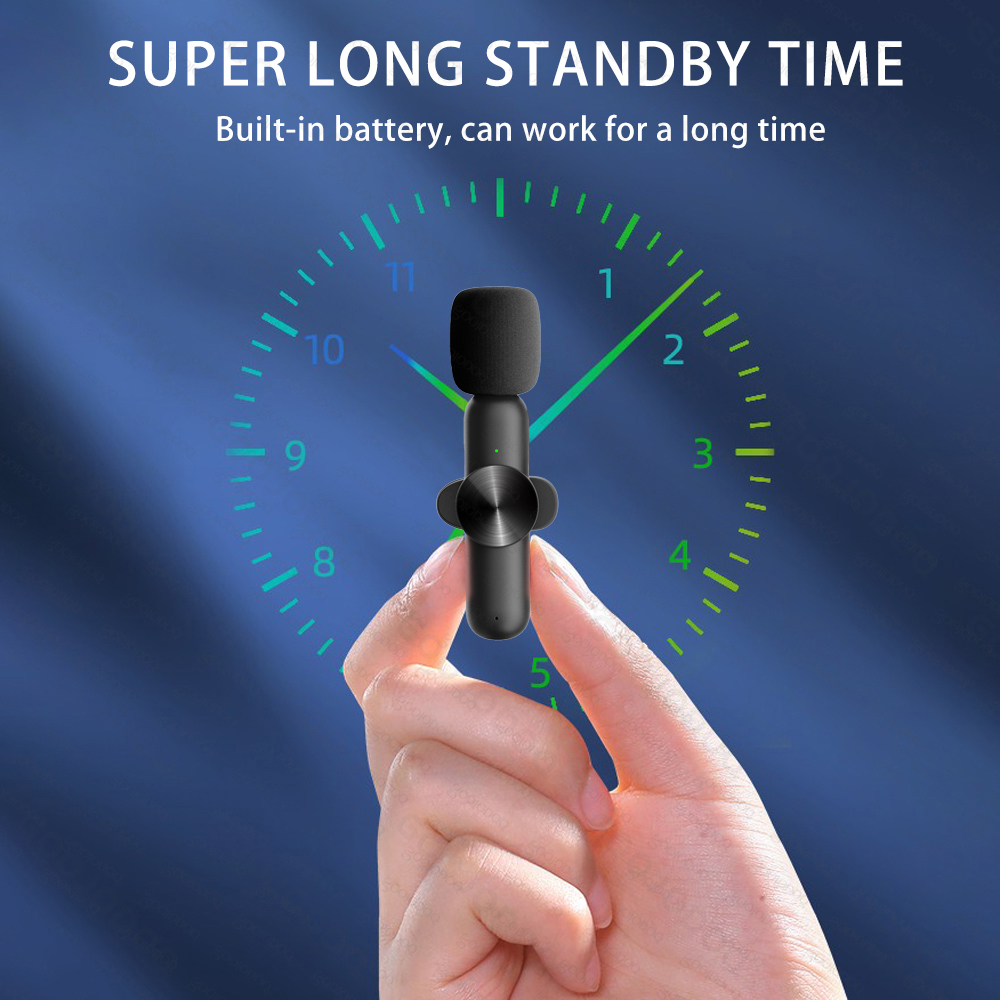 Gravação de vídeo de áudio portátil sem fio microfone de lavalier mini microfone para iphone android transmissão ao vivo gaming phone microfonoe