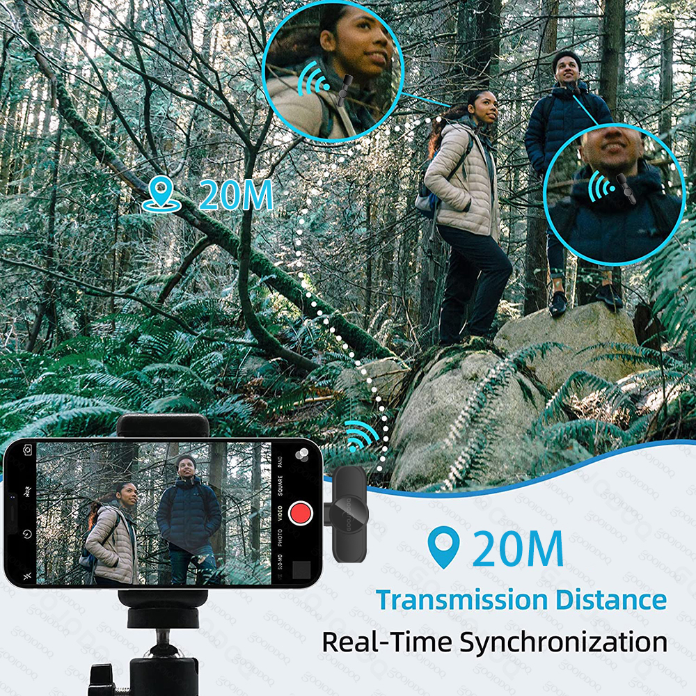 Gravação de vídeo de áudio portátil sem fio microfone de lavalier mini microfone para iphone android transmissão ao vivo gaming phone microfonoe