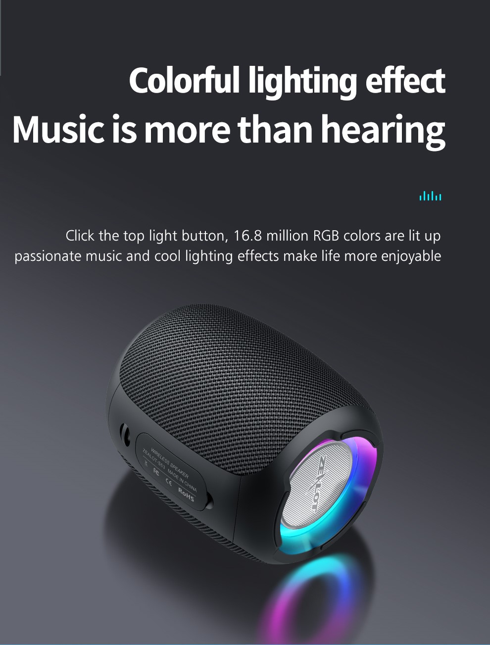 Zealot s53 mini bluetooth speaker portátil sem fio coluna à prova d' água hifi lossless qualidade de som estéreo subwoofer altifalante