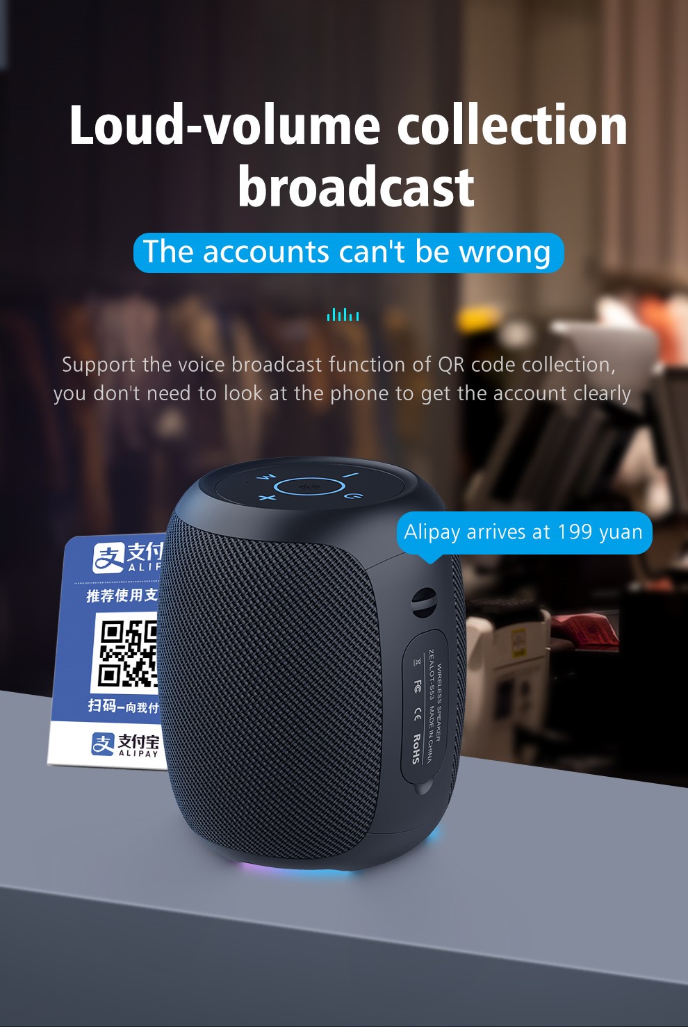 Zealot s53 mini bluetooth speaker portátil sem fio coluna à prova d' água hifi lossless qualidade de som estéreo subwoofer altifalante