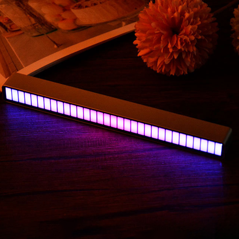 Luzes de som captador led luz usb rgb noite lâmpada música ativada por voz ritmo luz ambiente controle app para o quarto barra festa