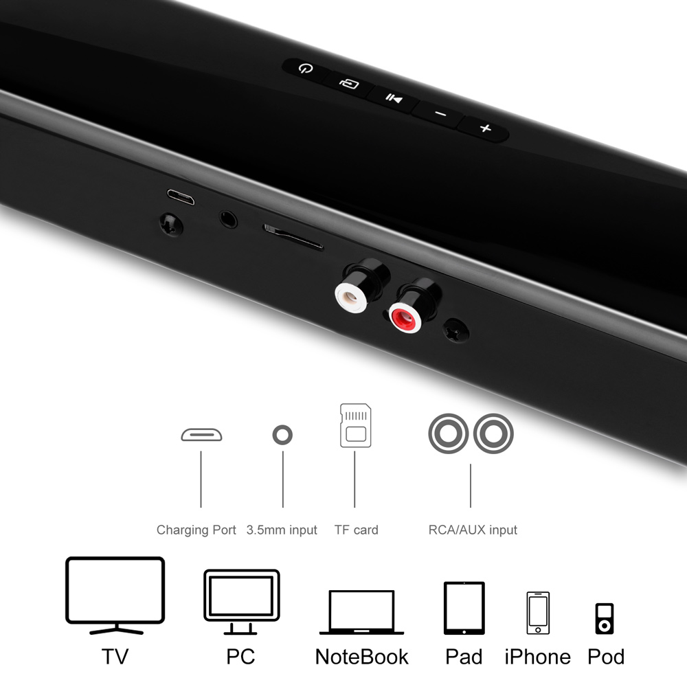 20w soundbar tv sem fio bluetooth-orador