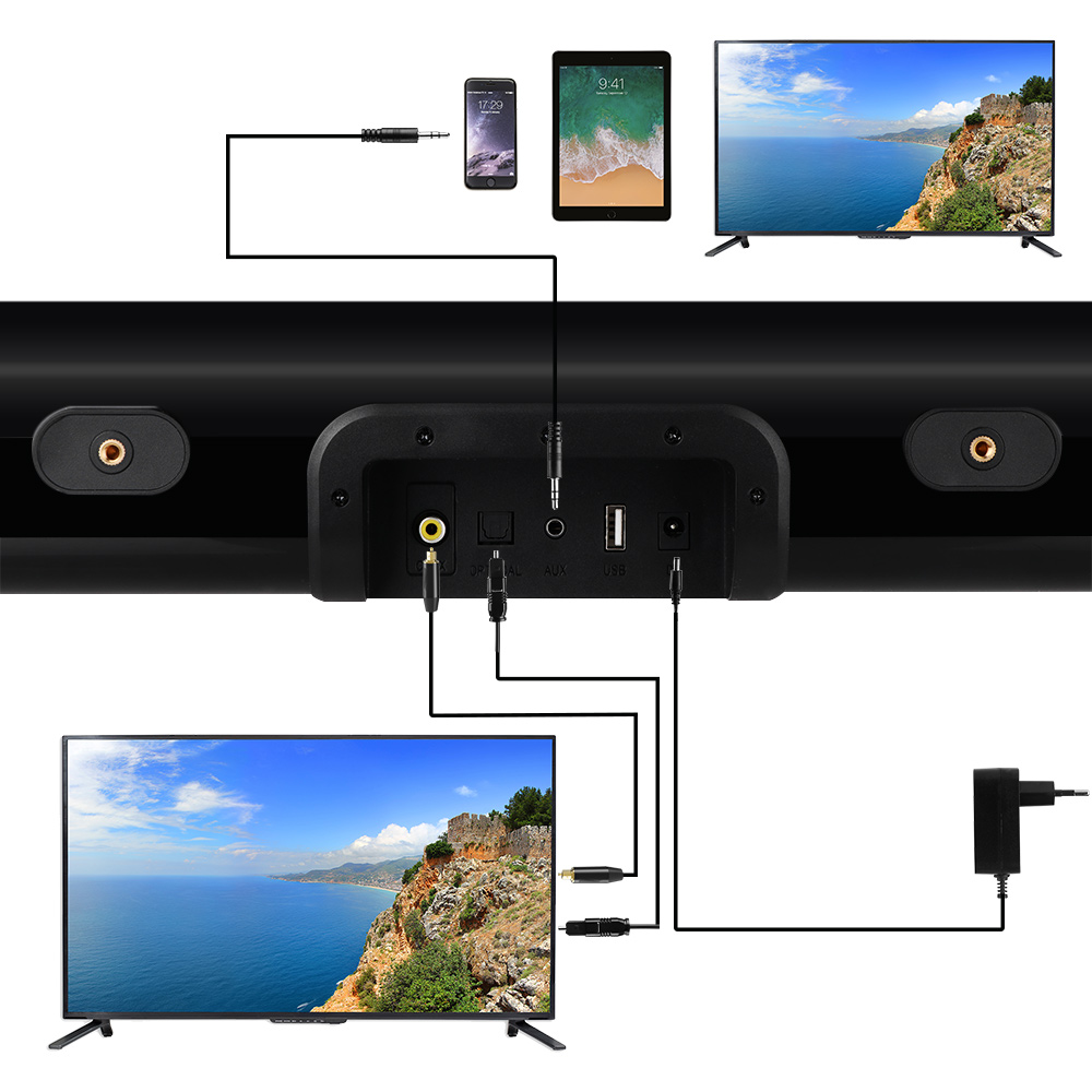 60w soundbar alto-falante hifi 2.0