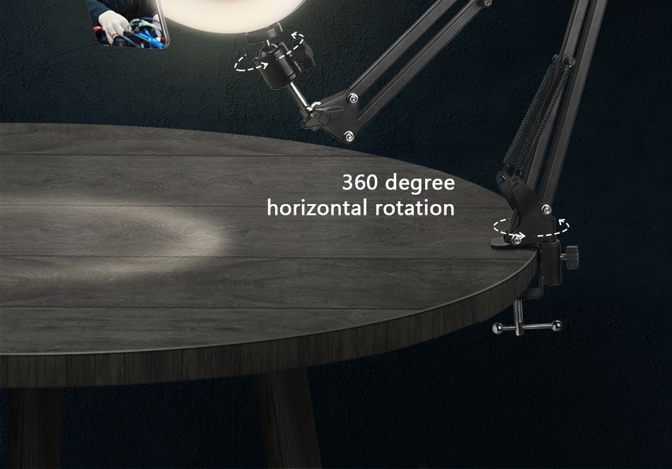 Anel selfie luz fotografia led borda da lâmpada com suporte móvel opcional montagem tripé ringlight para transmissão de vídeo ao vivo