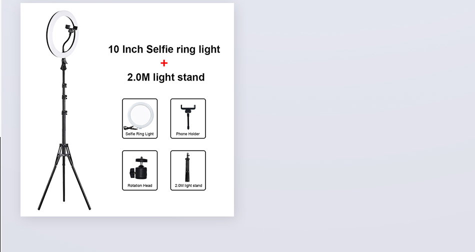 Anel selfie luz fotografia led borda da lâmpada com suporte móvel opcional montagem tripé ringlight para transmissão de vídeo ao vivo