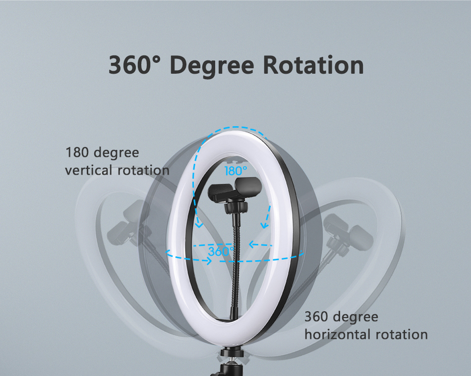 Anel selfie luz fotografia led borda da lâmpada com suporte móvel opcional montagem tripé ringlight para transmissão de vídeo ao vivo