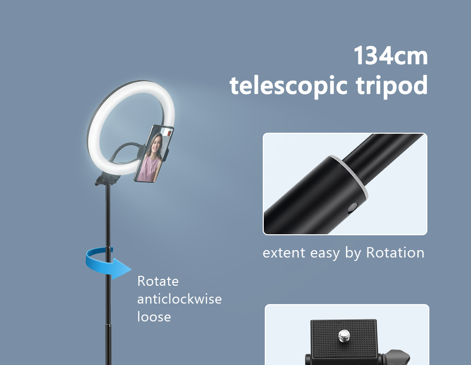 Anel selfie luz fotografia led borda da lâmpada com suporte móvel opcional montagem tripé ringlight para transmissão de vídeo ao vivo