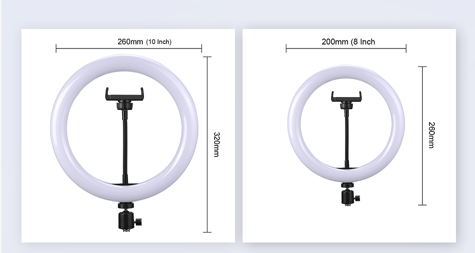 Anel selfie luz fotografia led borda da lâmpada com suporte móvel opcional montagem tripé ringlight para transmissão de vídeo ao vivo