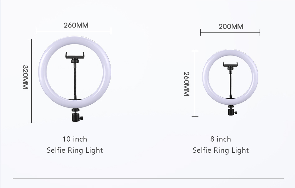 Anel selfie luz fotografia led borda da lâmpada com suporte móvel opcional montagem tripé ringlight para transmissão de vídeo ao vivo