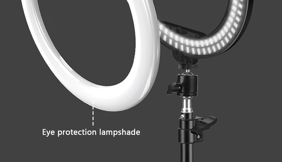 Anel selfie luz fotografia led borda da lâmpada com suporte móvel opcional montagem tripé ringlight para transmissão de vídeo ao vivo
