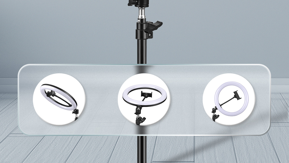 Anel selfie luz fotografia led borda da lâmpada com suporte móvel opcional montagem tripé ringlight para transmissão de vídeo ao vivo