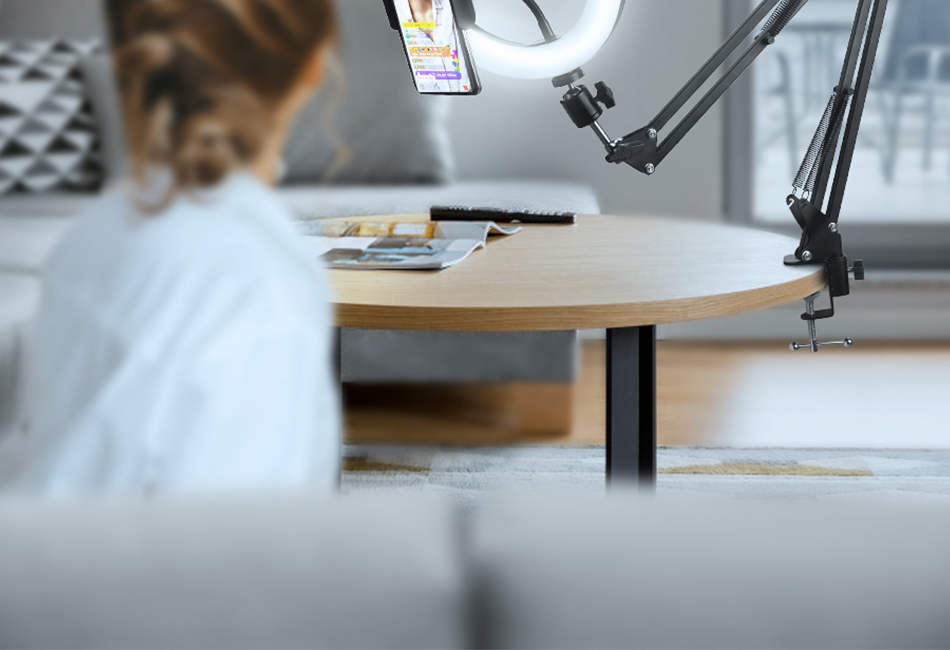 Anel selfie luz fotografia led borda da lâmpada com suporte móvel opcional montagem tripé ringlight para transmissão de vídeo ao vivo