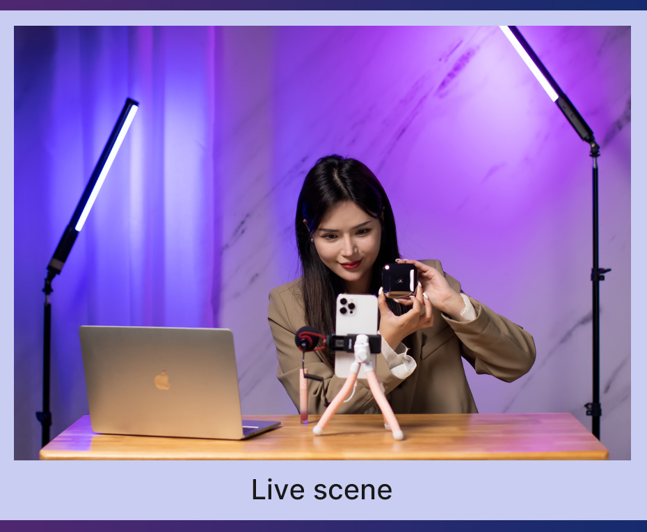 Ulanzi vl119 handheld rgb colorido vara luz 19.68 polegada handheld led varinha de luz cri 95 + 2500k-9000k fotografia estúdio lâmpada