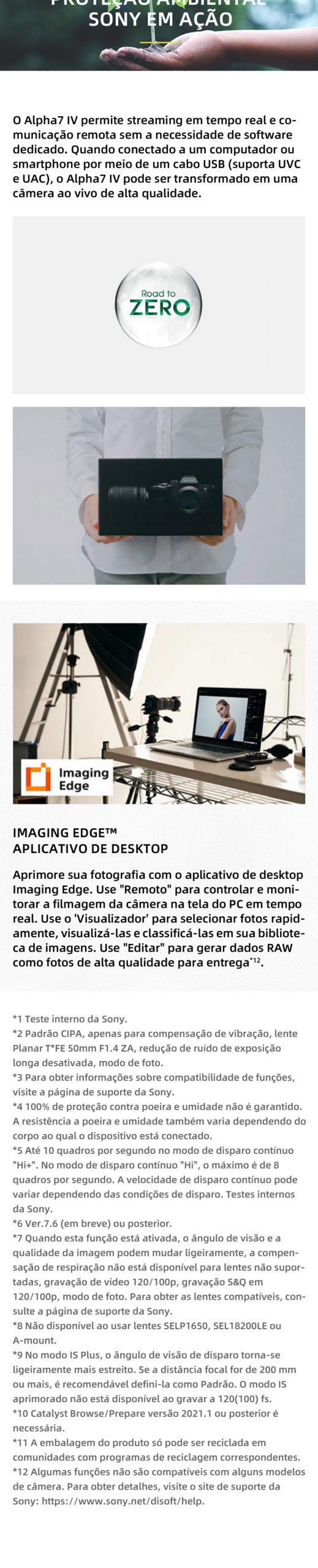 Sony Alpha A7 IV A7M4 Full Frame Mirrorless Camera Com Lente 28-70mm Digital Câmera Compacta Fotografia Profissional A7IV (NOVO)