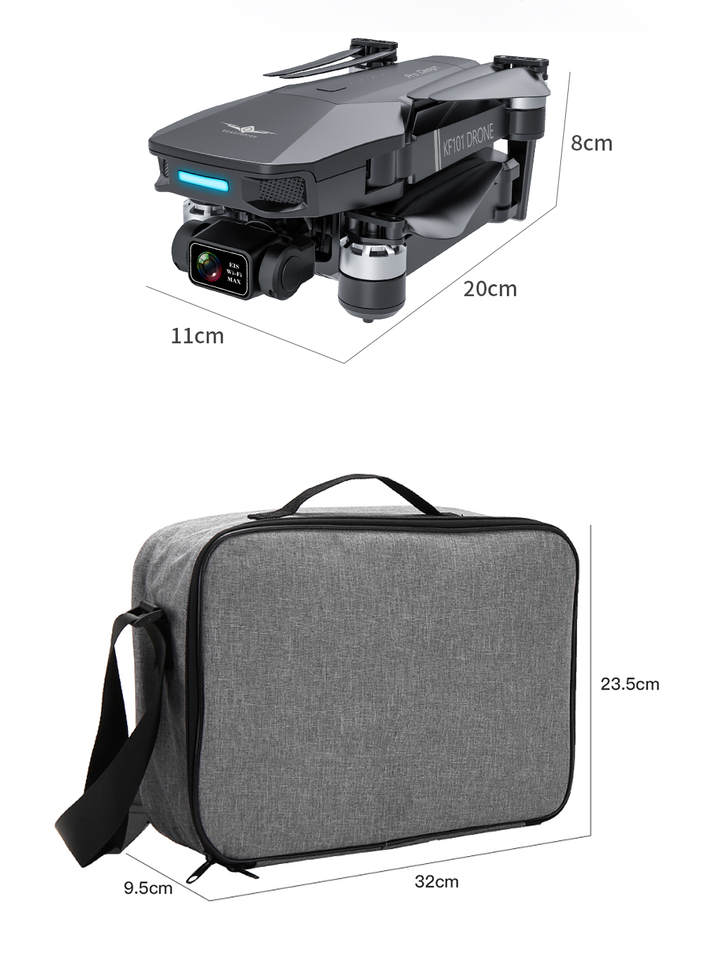 Kf101 max gps drone 4k profesional hd eis câmera anti-shake 5g wifi gimbal 3-axis fotografia aérea brushless dobrável quadcop