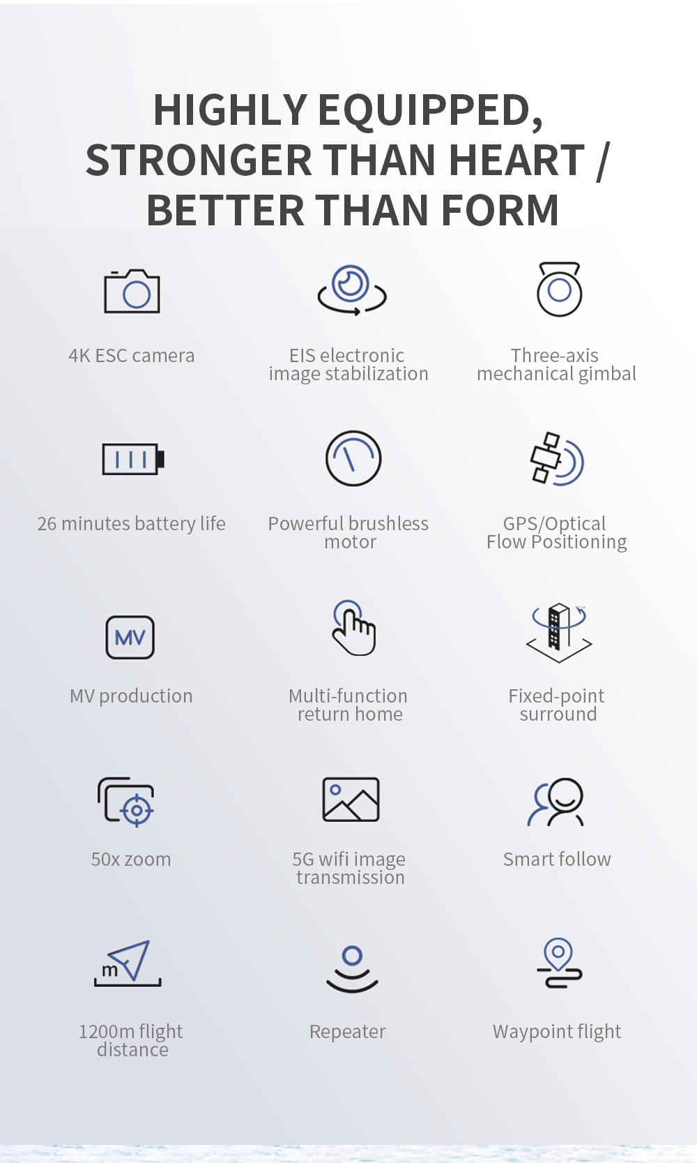 Kf101 max gps drone 4k profesional hd eis câmera anti-shake 5g wifi gimbal 3-axis fotografia aérea brushless dobrável quadcop