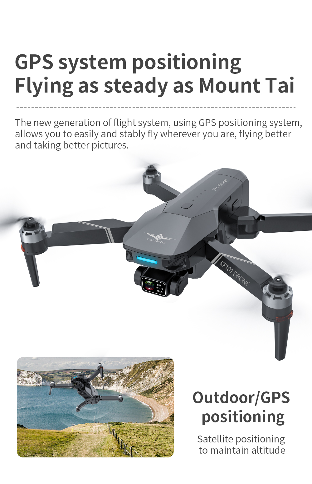 Kf101 max gps drone 4k profesional hd eis câmera anti-shake 5g wifi gimbal 3-axis fotografia aérea brushless dobrável quadcop